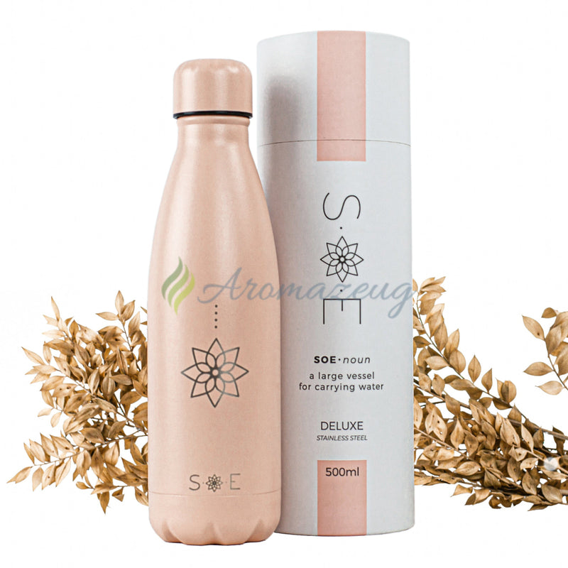 Laden Sie das Bild in Galerie -Viewer, 0,5l Deluxe Trinkflasche aus Edelstahl Rosa Zubehör
