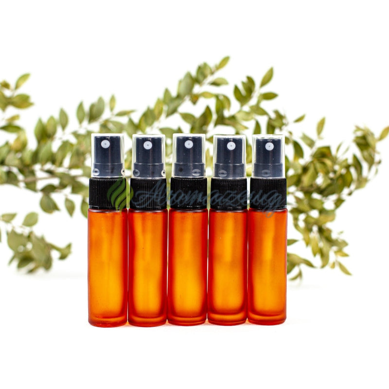 Laden Sie das Bild in Galerie -Viewer, 10 Ml Deluxe Farbige Roll-On-Flaschen In Matt Mit Spray-Aufsatz - Paket Von 5 Orange Spray Flasche
