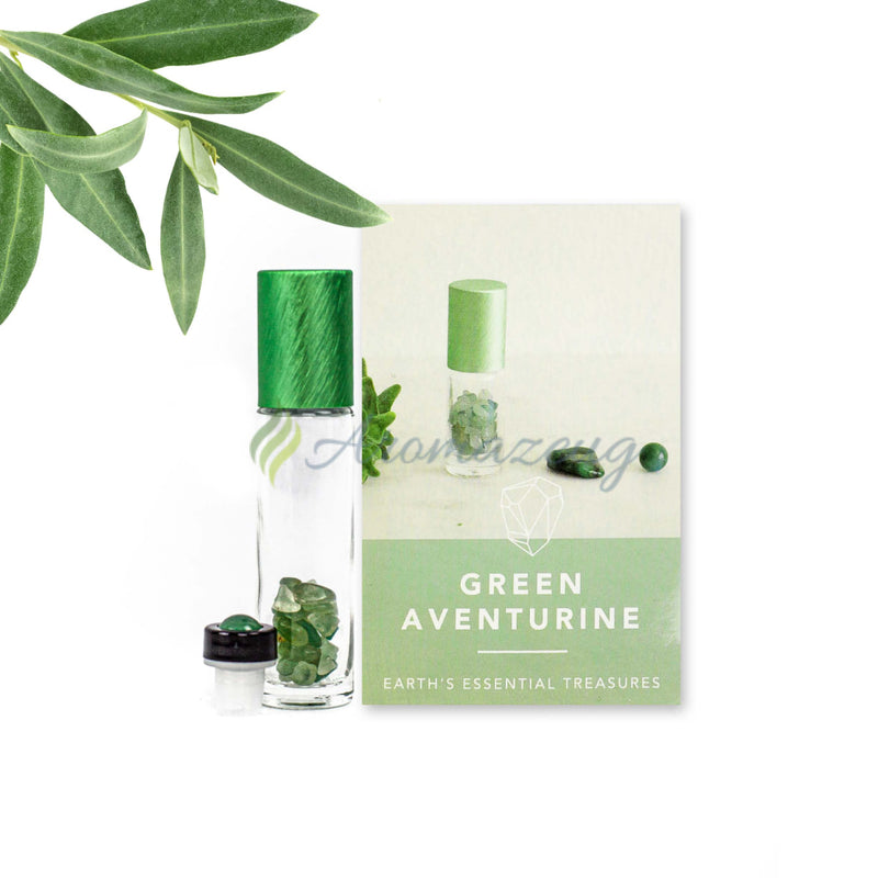 Laden Sie das Bild in Galerie -Viewer, Edelstein 10 Ml Roll-On Set Grüner Aventurin Aufsatz
