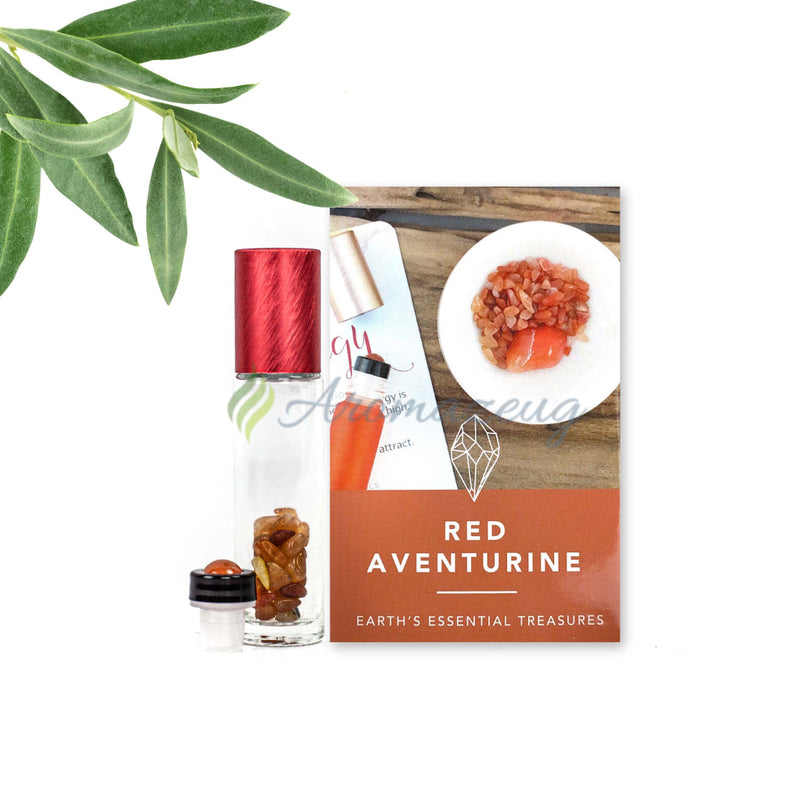 Laden Sie das Bild in Galerie -Viewer, Edelstein 10 Ml Roll-On Set Roter Aventurin Aufsatz
