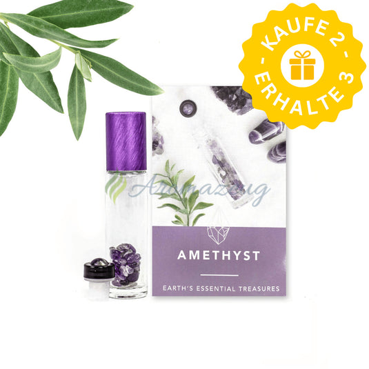 10 ml Edelstein Roll-On Set (SC) - Amethyst - Roll-On Flaschen