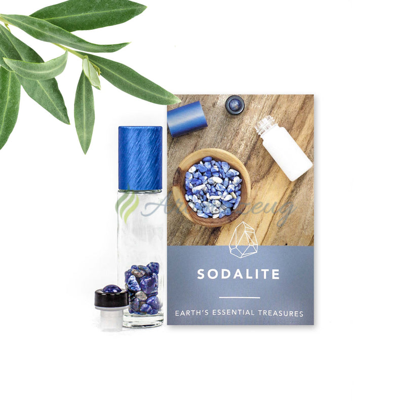 Laden Sie das Bild in Galerie -Viewer, Edelstein 10 Ml Roll-On Set Sodalith Aufsatz
