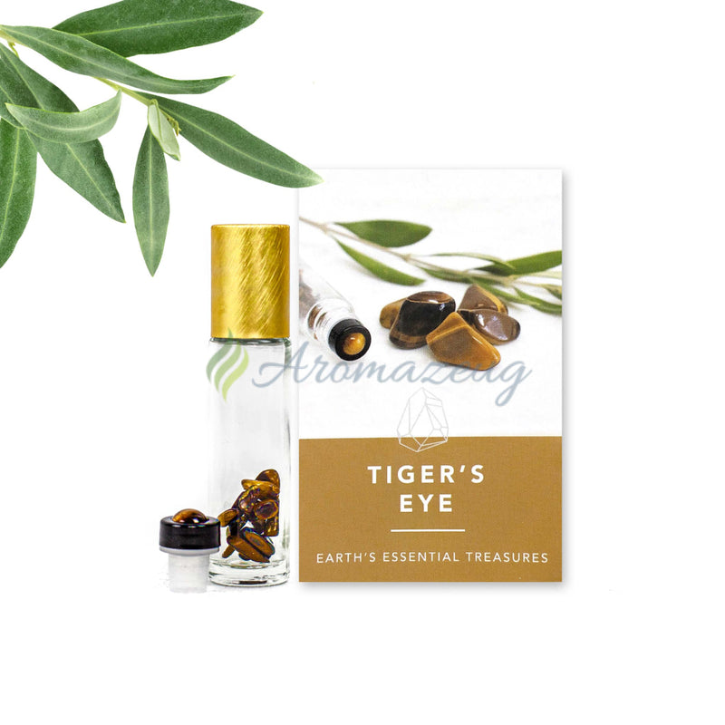 Laden Sie das Bild in Galerie -Viewer, Edelstein 10 Ml Roll-On Set Tigerauge Aufsatz
