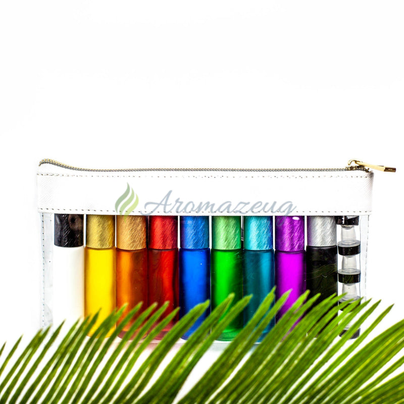 Laden Sie das Bild in Galerie -Viewer, 10 Ml Farbige Roll-On Flaschen In Matt Mit Metalldeckel &amp; Reiseetui Flasche
