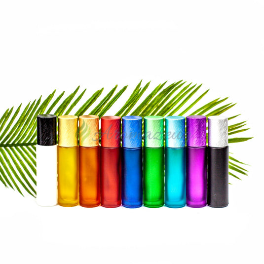 10 Ml Farbige Roll-On Flaschen In Matt Mit Metalldeckel & Reiseetui Flasche