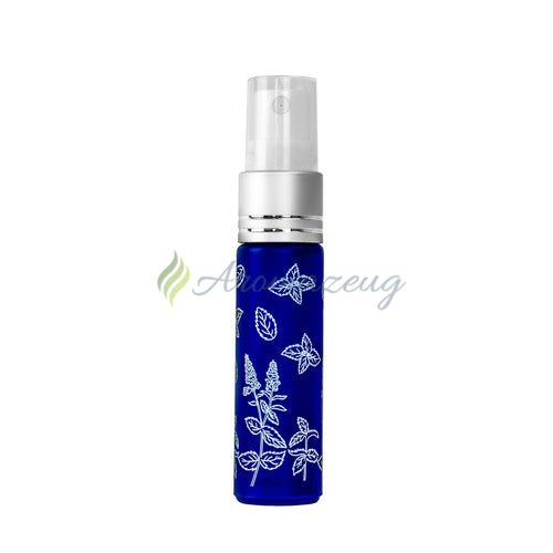 10 ml Happy Flower Roll-On-Flasche mit weiß-silbernem Spray-Aufsatz - Dunkelblau Spray Flaschen