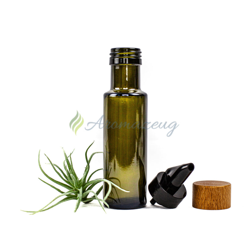 Laden Sie das Bild in Galerie -Viewer, 100 Ml Flasche In Grün Mit 2 Aufsätzen Behälter
