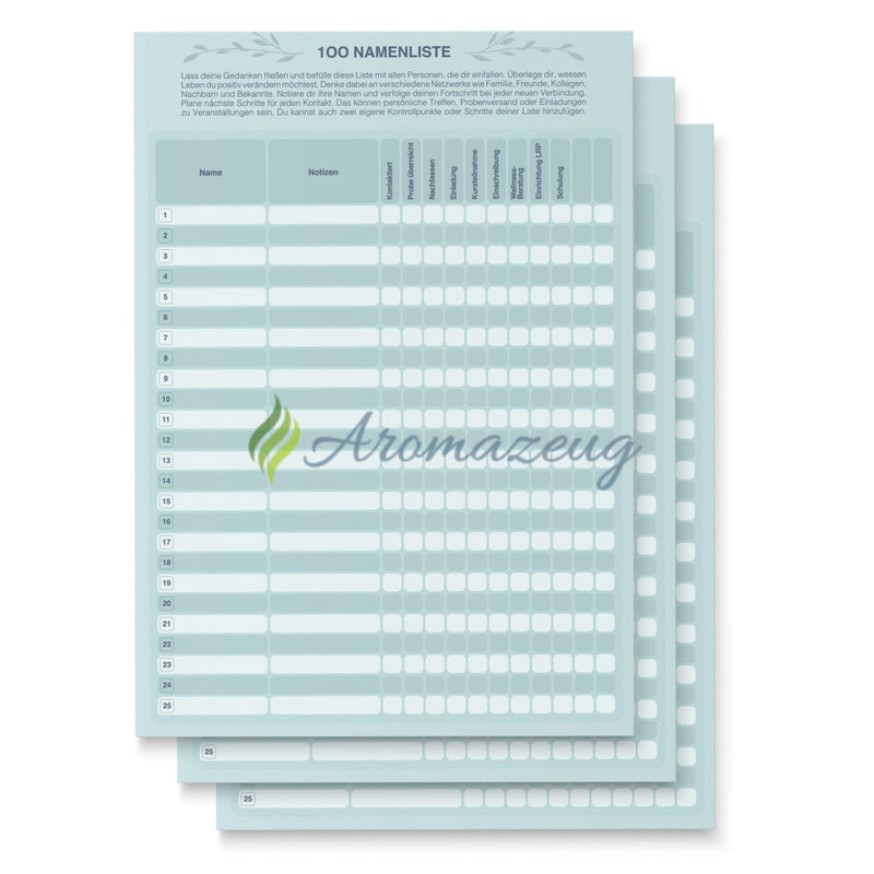 Laden Sie das Bild in Galerie -Viewer, 100 Namenliste Faltblatt (Paket Von 10)
