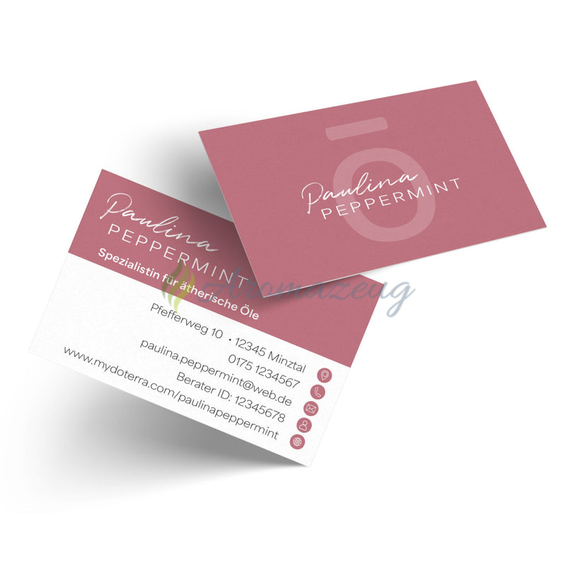 Laden Sie das Bild in Galerie -Viewer, 100 Personalisierte Visitenkarten Für Berater Blossom Design Mit Eigenem Namen &amp; Ō-Logo Für
