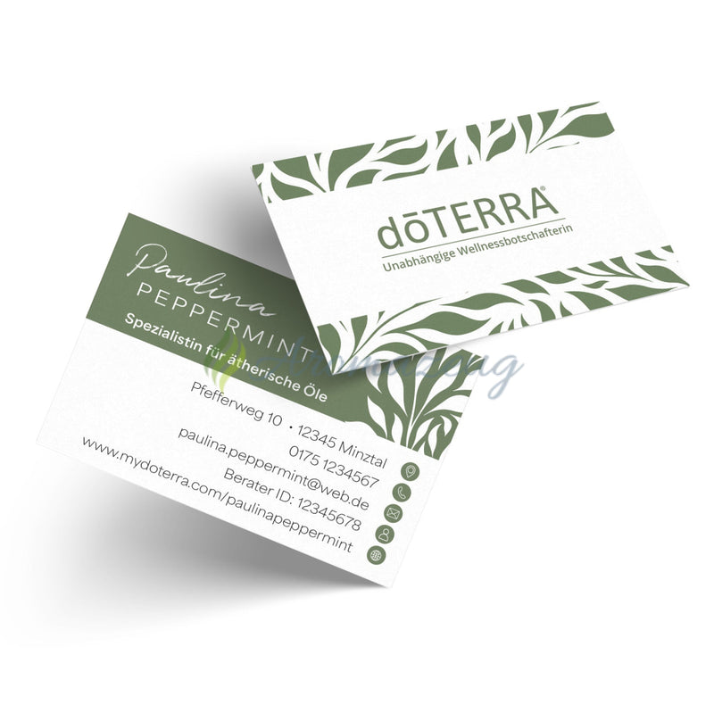 Laden Sie das Bild in Galerie -Viewer, 100 Personalisierte Visitenkarten Für Berater Leaf Design Mit Festgelegtem Marken-Logo Für
