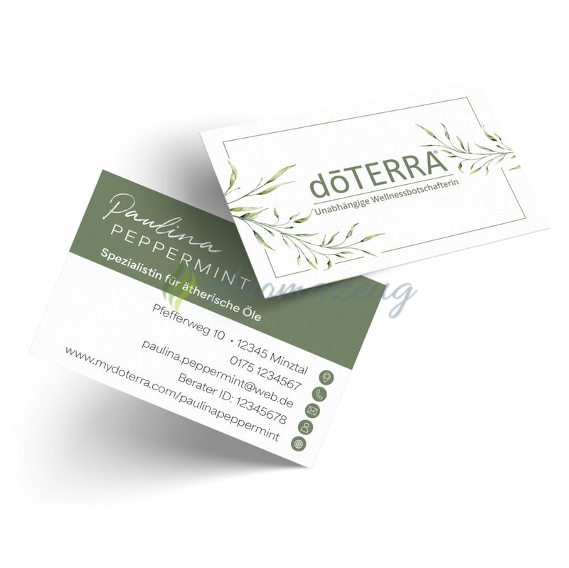 Laden Sie das Bild in Galerie -Viewer, 100 Personalisierte Visitenkarten Für Berater Olive Design Mit Festgelegtem Marken-Logo Für
