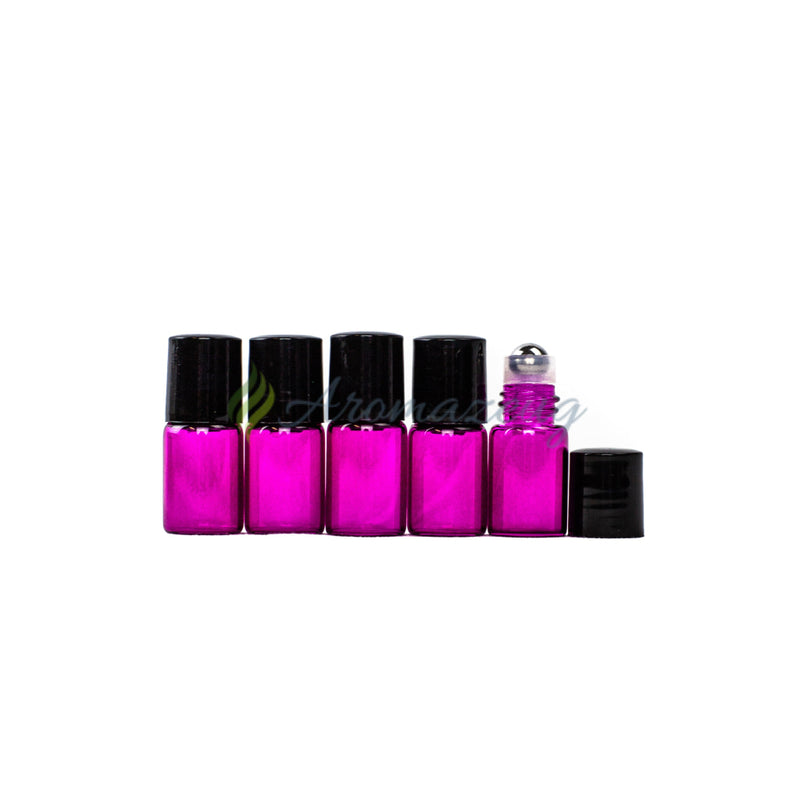 Laden Sie das Bild in Galerie -Viewer, 2 Ml Roll-On Flaschen (Paket Von 5) Magenta Flasche
