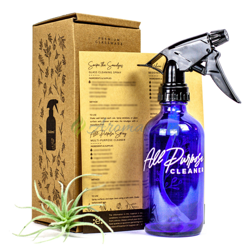 Laden Sie das Bild in Galerie -Viewer, 240 Ml Spray Flasche Mit Vinyl Aufklebern &amp; Rezeptkarte Blau
