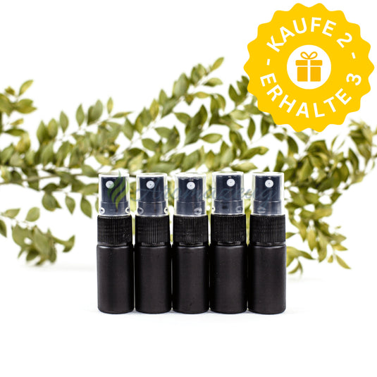 5 ml Deluxe Farbige Roll-On-Flaschen in Matt mit Spray-Aufsatz - Paket von 5 (SC) - Schwarz - Spray Flaschen