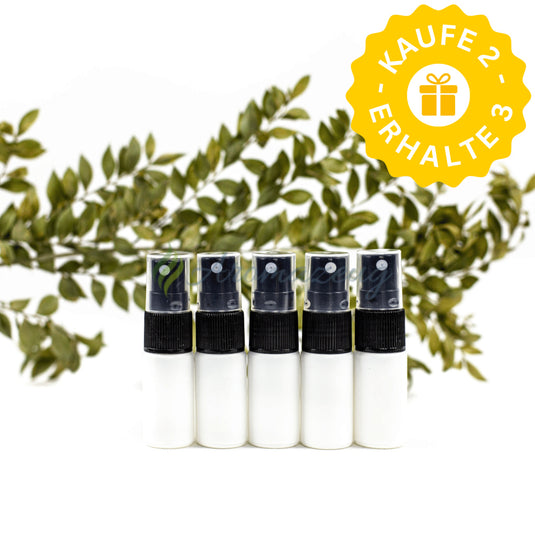 5 ml Deluxe Farbige Roll-On-Flaschen in Matt mit Spray-Aufsatz - Paket von 5 (SC) - Weiß - Spray Flaschen