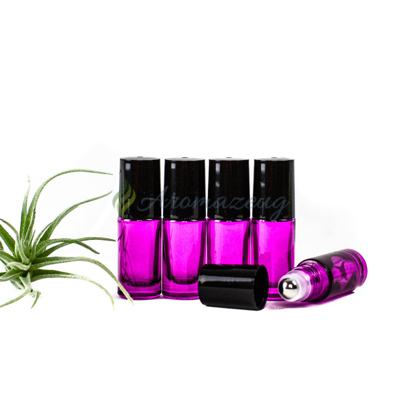 Laden Sie das Bild in Galerie -Viewer, 5 Ml Farbige Roll-On Flaschen Greenline Mit Weißen Edelstahl-Rollern (Paket Von 5) Flasche
