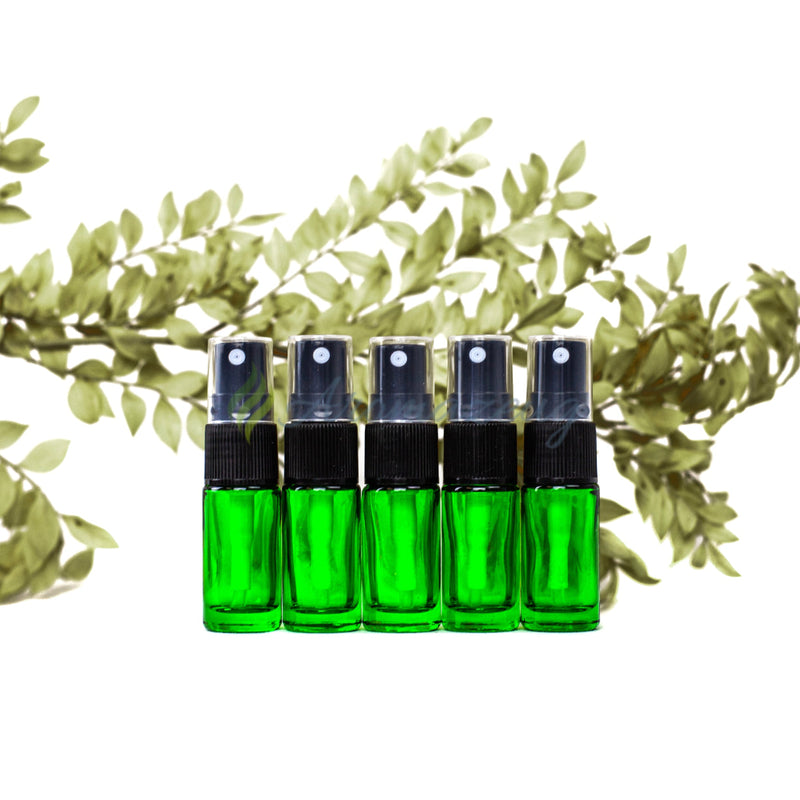 Laden Sie das Bild in Galerie -Viewer, 5 Ml Farbige Roll-On-Flaschen Mit Spray-Aufsatz - Paket Von Grün Spray Flaschen
