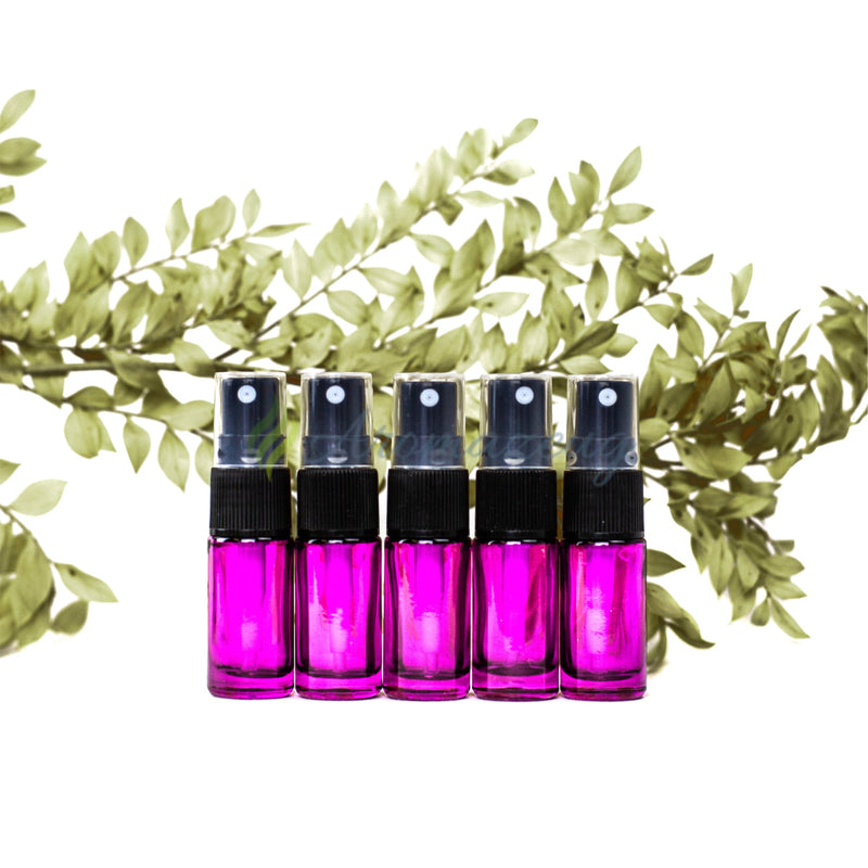 Laden Sie das Bild in Galerie -Viewer, 5 Ml Farbige Roll-On-Flaschen Mit Spray-Aufsatz - Paket Von Magenta Spray Flaschen
