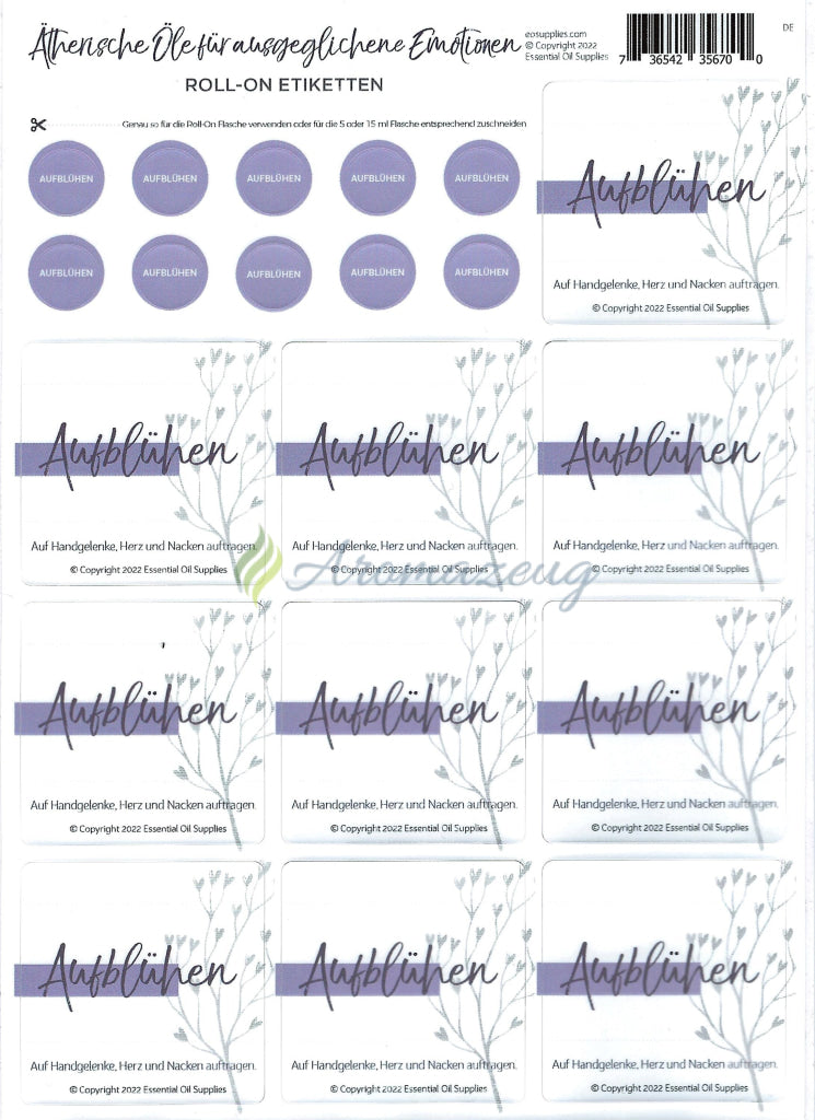 Laden Sie das Bild in Galerie -Viewer, Ätherische Äle Für Ausgeglichene Emotionen Aufkleber Aufblühen
