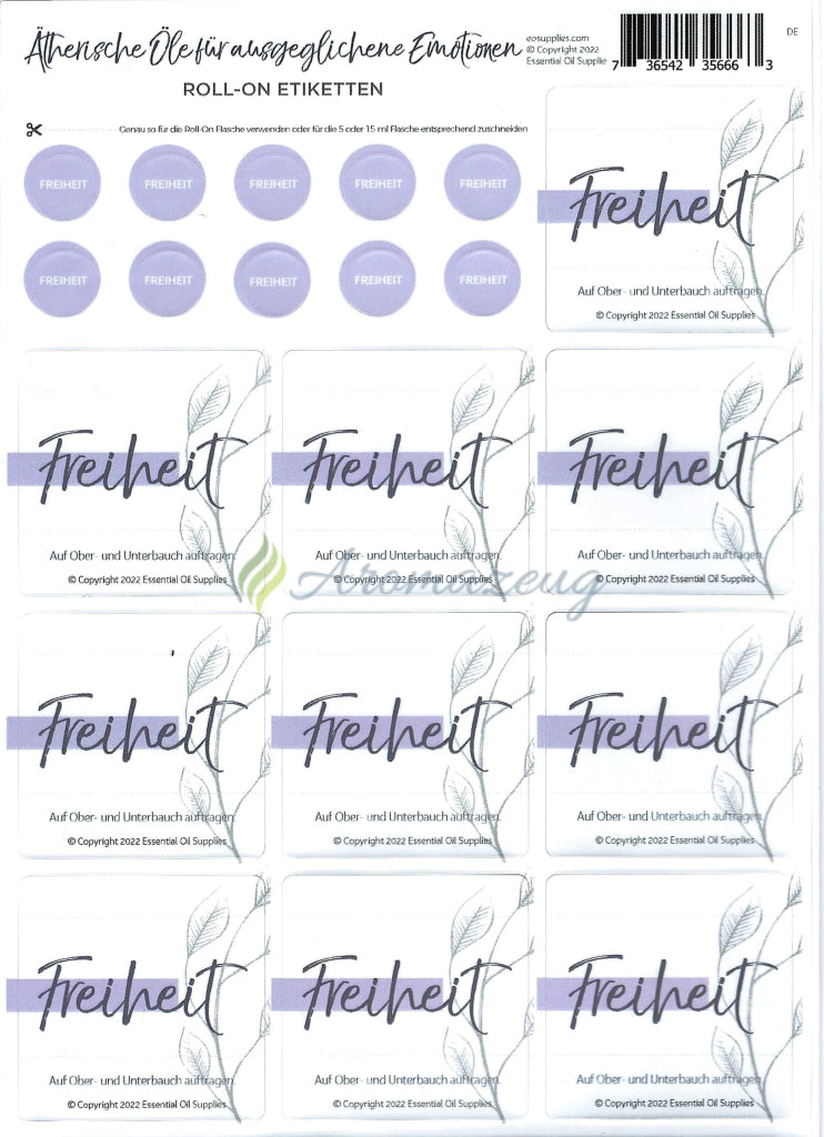 Laden Sie das Bild in Galerie -Viewer, Ätherische Äle Für Ausgeglichene Emotionen Aufkleber Freiheit
