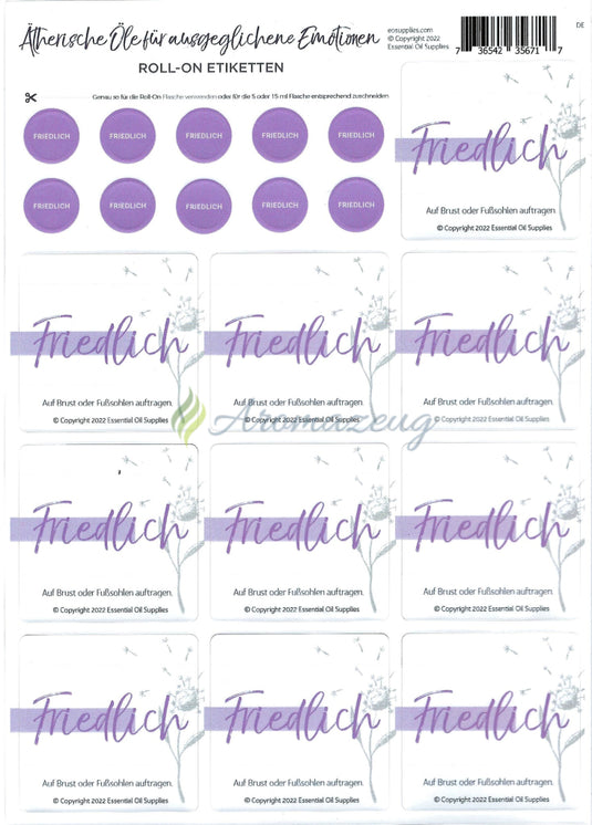 Ätherische Äle Für Ausgeglichene Emotionen Aufkleber Friedlich
