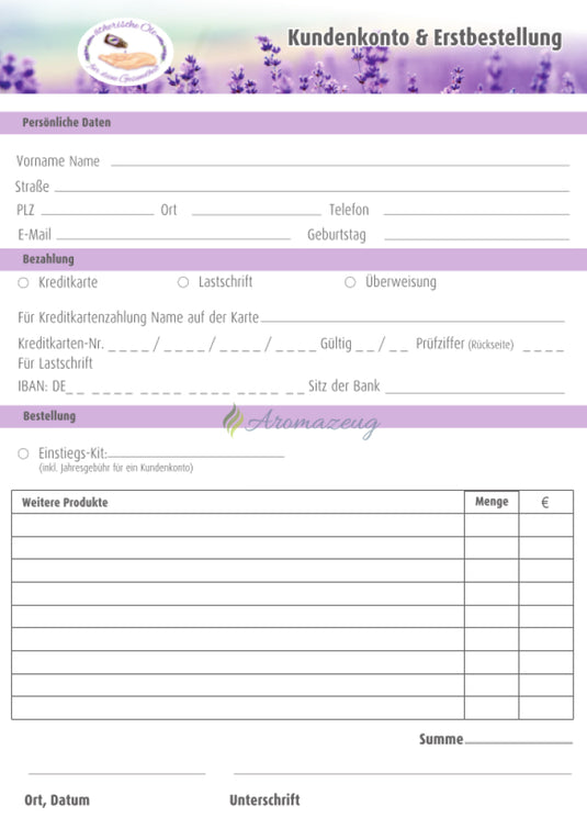 Anmelde- Und Bestellformulare Als Abreißblock Mit 25 Seiten Lavendel Berater