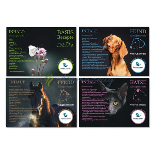 Aromatherapie Für Tiere: Alltagsrezepte Komplettset (Basisrezepte + Erweiterungsrezepte Hund Katze