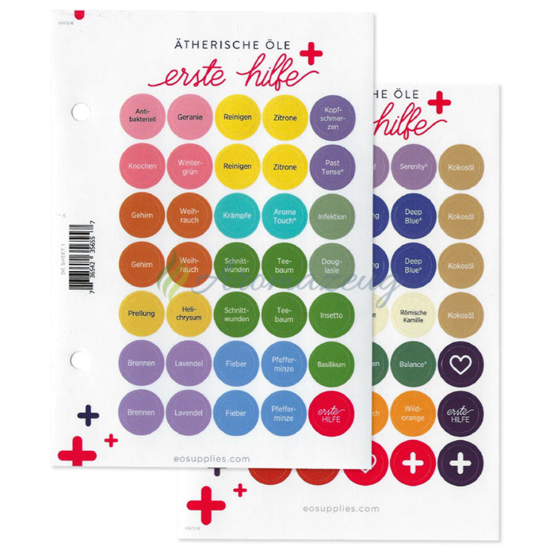 Laden Sie das Bild in Galerie -Viewer, Aufkleber für Ätherische Öle Erste Hilfe (2er Set) - Aufkleber
