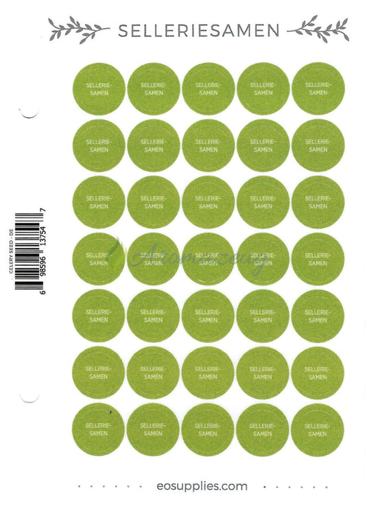 Aufkleber Für Flaschen Deutsch (Einzelöle) - 35 Pro Seite Gerades Design Selleriesamen