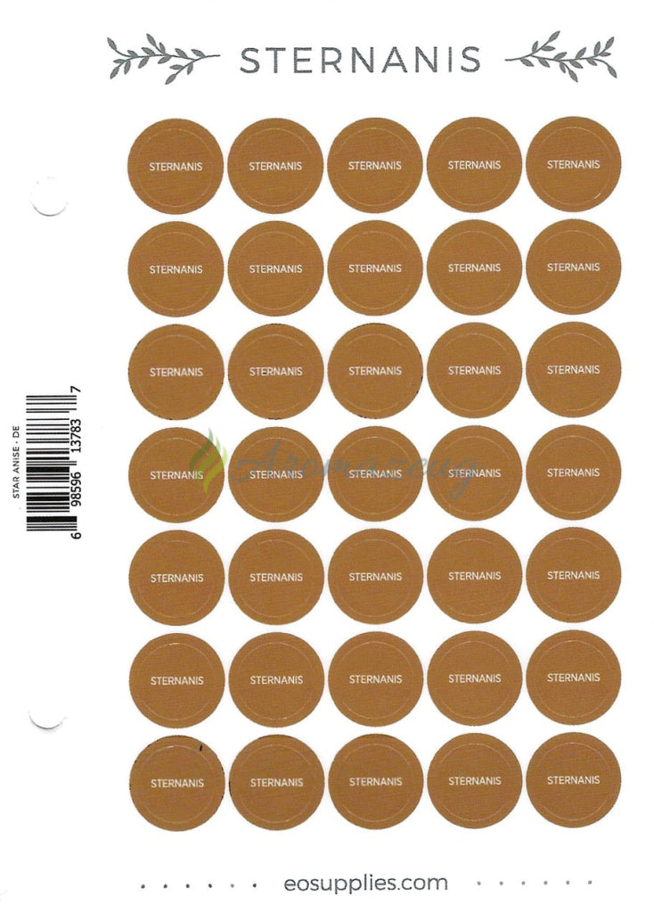 Laden Sie das Bild in Galerie -Viewer, Aufkleber Für Flaschen Deutsch (Einzelöle) - 35 Pro Seite Gerades Design Sternanis
