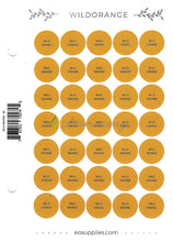 Aufkleber Für Flaschen Deutsch (Einzelöle) - 35 Pro Seite Gerades Design Wildorange