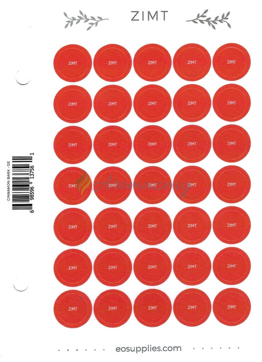 Aufkleber Für Flaschen Deutsch (Einzelöle) - 35 Pro Seite Gerades Design Zimt