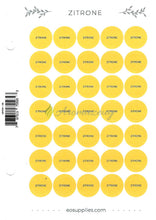 Aufkleber Für Flaschen Deutsch (Einzelöle) - 35 Pro Seite Gerades Design Zitrone