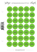 Aufkleber Für Flaschen Deutsch (Einzelöle) - 35 Pro Seite Gerades Design Zitroneneukalytus