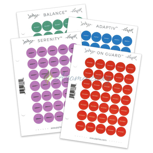 Aufkleber Für Flaschen Englisch (Ölmischungen) - 35 Pro Seite Gerades Design