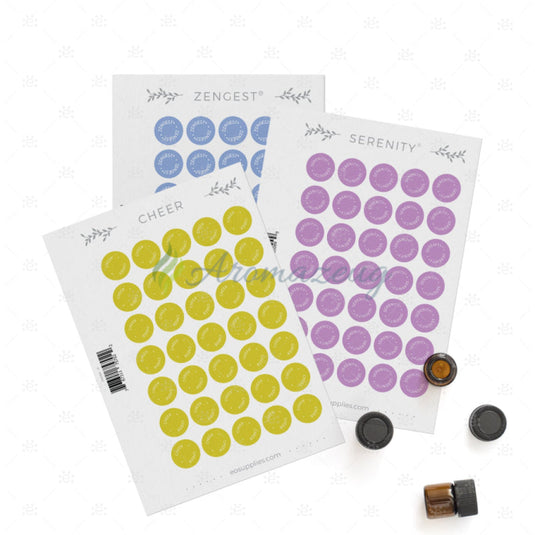 Aufkleber Für Flaschen Englisch (Ölmischungen) - 35 Pro Seite