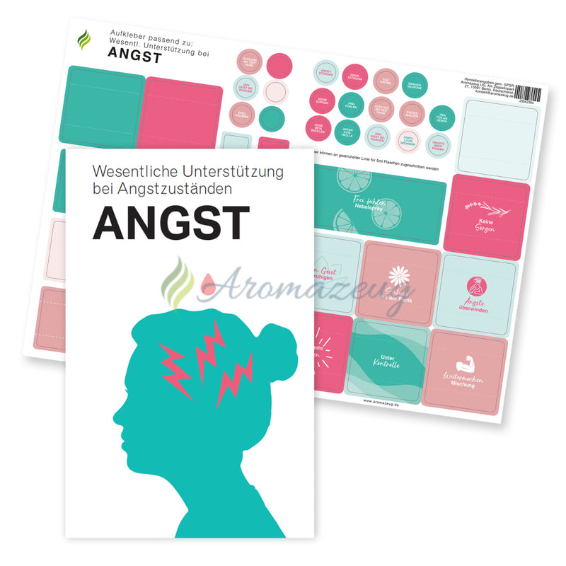 Laden Sie das Bild in Galerie -Viewer, Aufkleber passend zu: Wesentliche Unterstützung bei Angst Vorteilsset: Aufkleberbogen + Angst Broschüre Aufkleber
