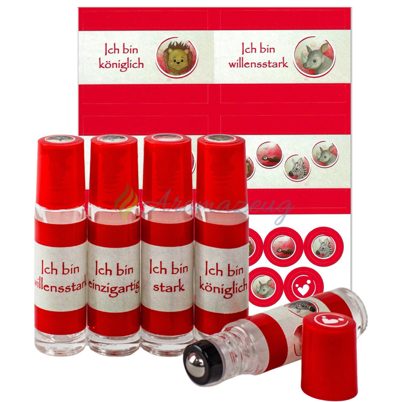 Laden Sie das Bild in Galerie -Viewer, Aufkleber Inklusive 10Ml Roll-On Flaschen Passend Zum Affirmationskartenset Für Kinder (1.
