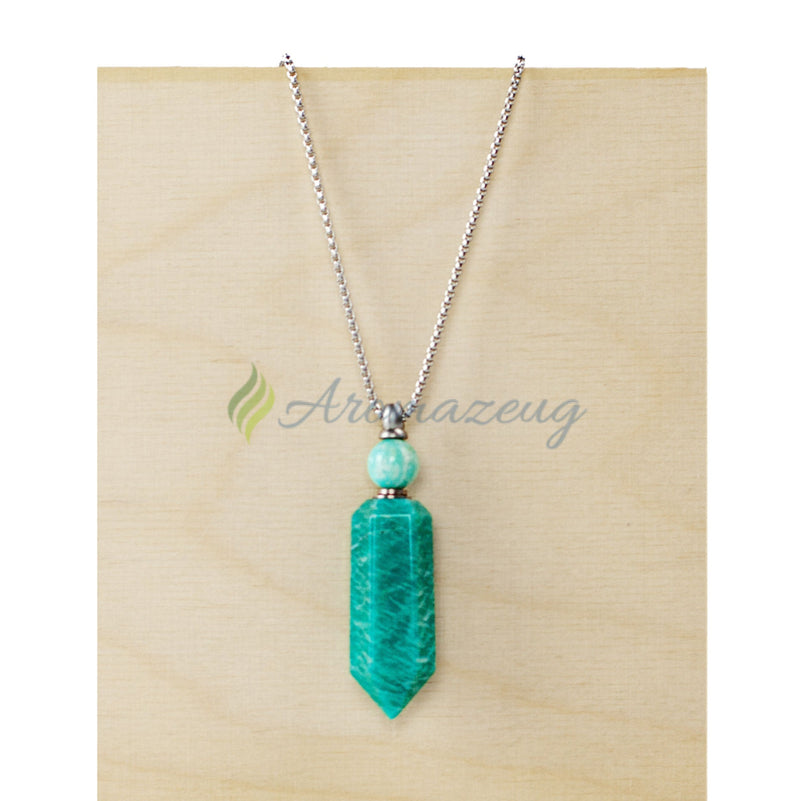 Laden Sie das Bild in Galerie -Viewer, Befüllbare Amazonit Obelisk Halskette Schmuck
