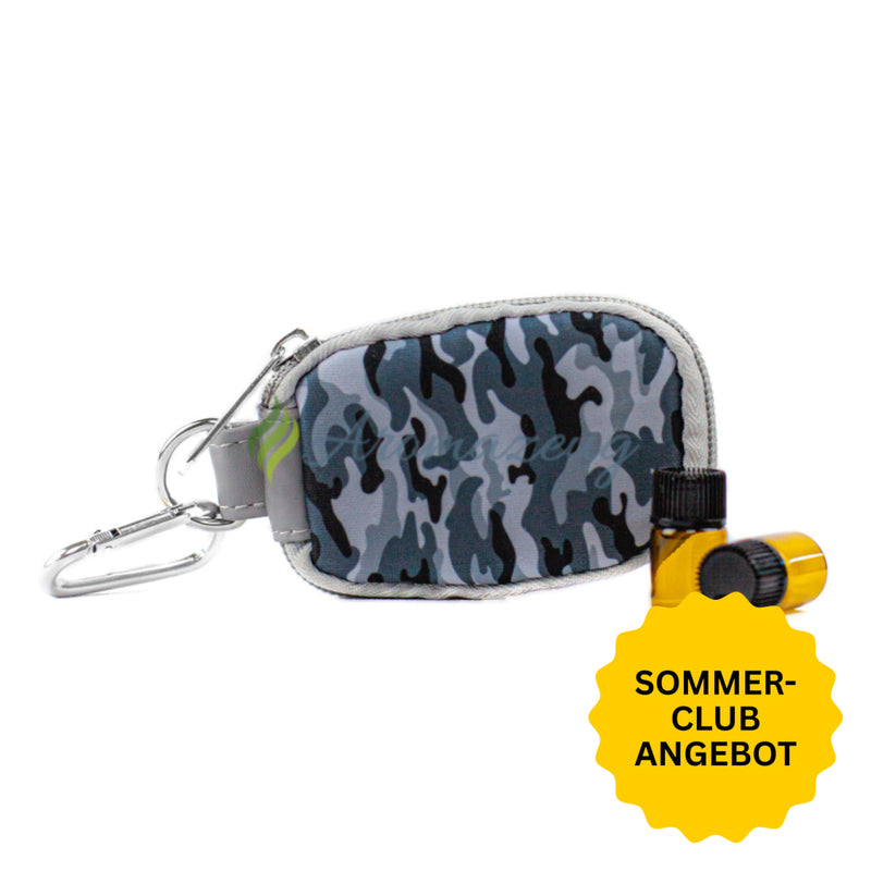 Laden Sie das Bild in Galerie -Viewer, Camouflage Schlüsselanhänger-Tasche für 1 oder 2ml Probeflaschen - Taschen
