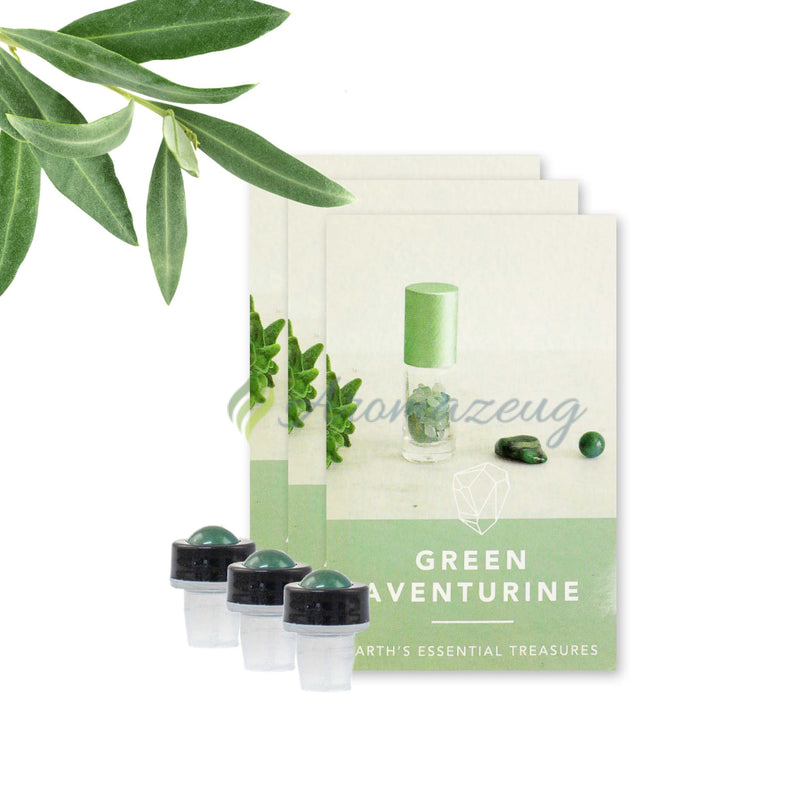 Laden Sie das Bild in Galerie -Viewer, Edelstein Roll-On Aufsatz Green Aventurine Flasche
