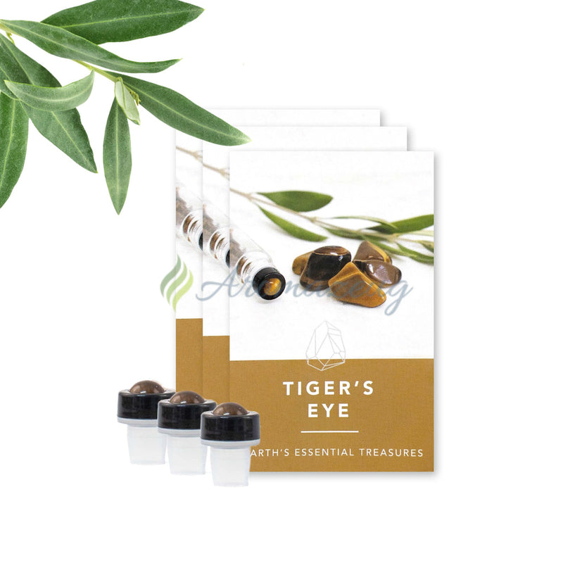 Laden Sie das Bild in Galerie -Viewer, Edelstein Roll-On Aufsatz Tigers Eye Flasche
