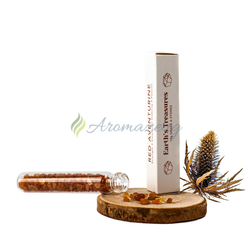 Laden Sie das Bild in Galerie -Viewer, Edelstein Splitter Phiole Roter Aventurin Roll-On Aufsatz
