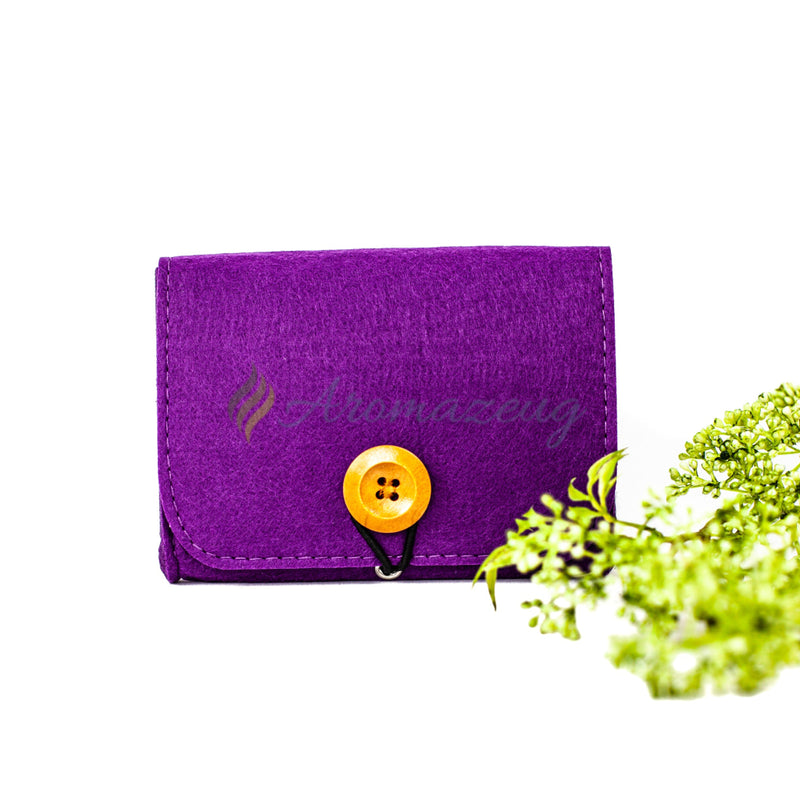 Laden Sie das Bild in Galerie -Viewer, Filztasche Für 6 Roll-On Flaschen Aubergine Tasche
