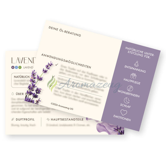 Infokärtchen LAVENDEL - Paket von 10 - Für Berater