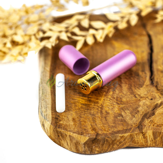 Inhalierstift Aus Glas Mit Metallhülle Rosa Zubehör