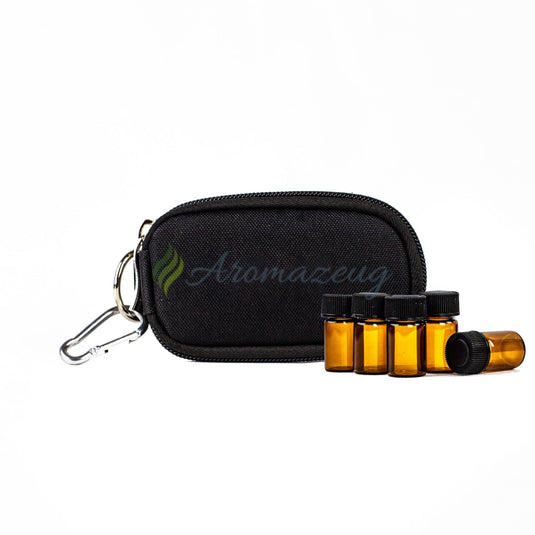 Kombipaket: 2 Ml Probeflaschen (Paket Von 10) & Schlüsselanhänger-Tasche Nylon Für 10 Schwarz Tasche