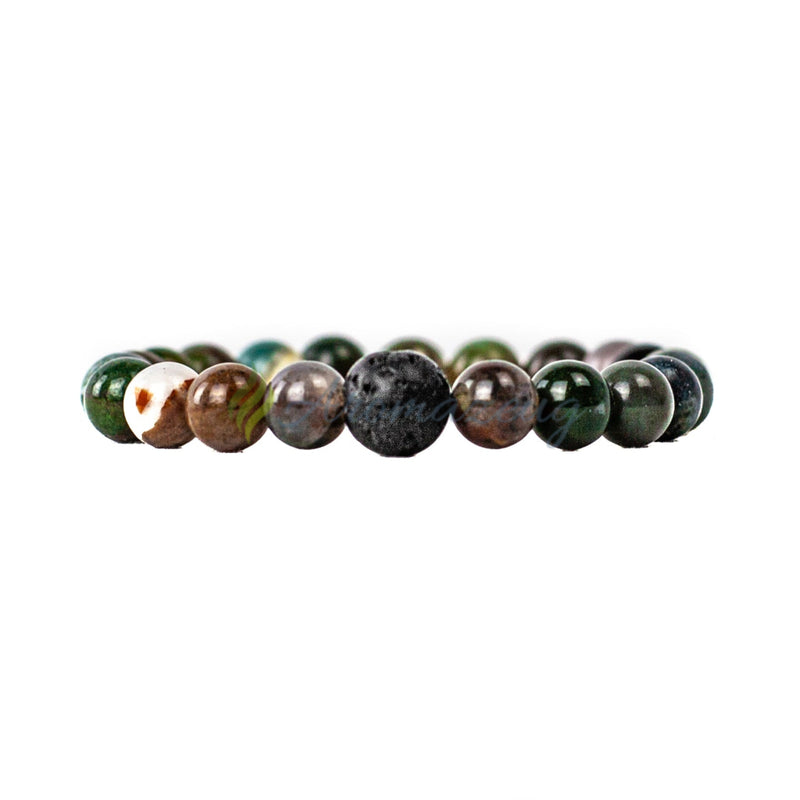 Laden Sie das Bild in Galerie -Viewer, Moosachat Und Lavastein Diffuser Armband Ruth Schmuck
