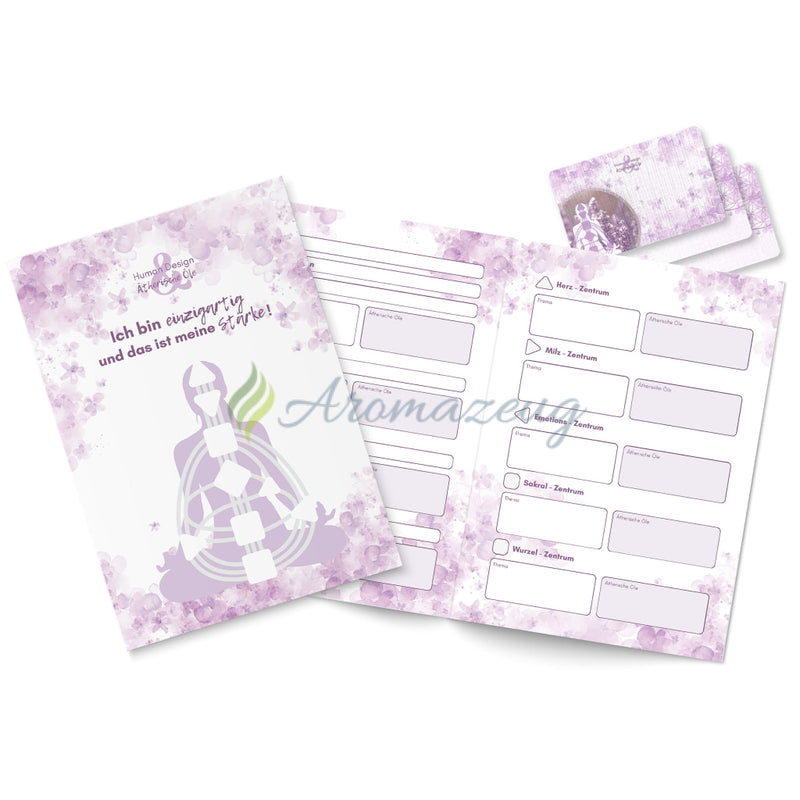 Laden Sie das Bild in Galerie -Viewer, Leitfaden Faltkarte 3Er Set / Arbeitsmaterial Für Human Design &amp; Ätherische Öle: Ich Bin
