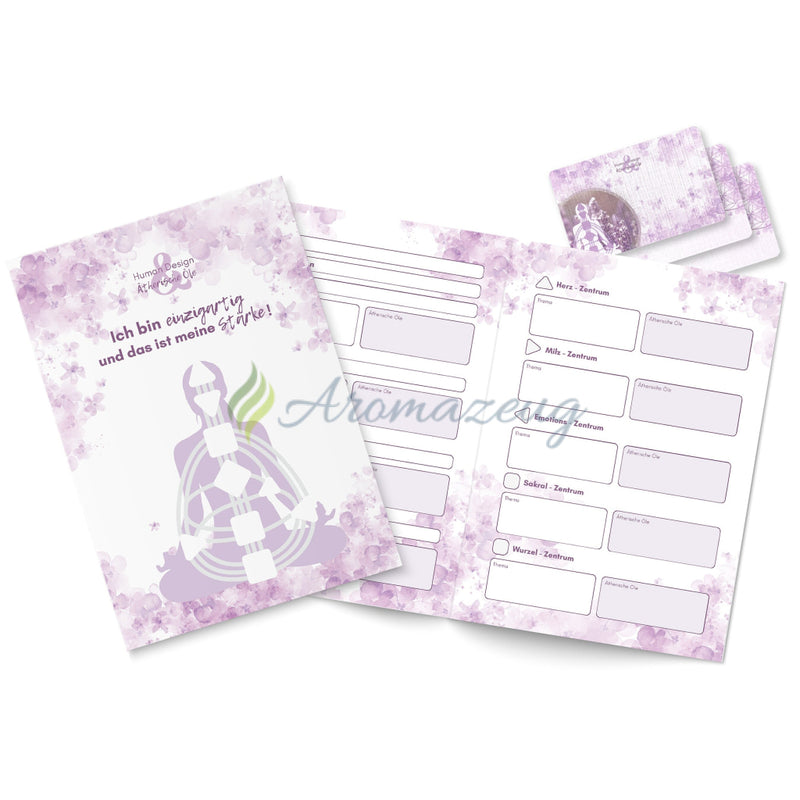 Laden Sie das Bild in Galerie -Viewer, Leitfaden Faltkarte 3Er Set / Arbeitsmaterial Für Human Design &amp; Ätherische Öle: Ich Bin
